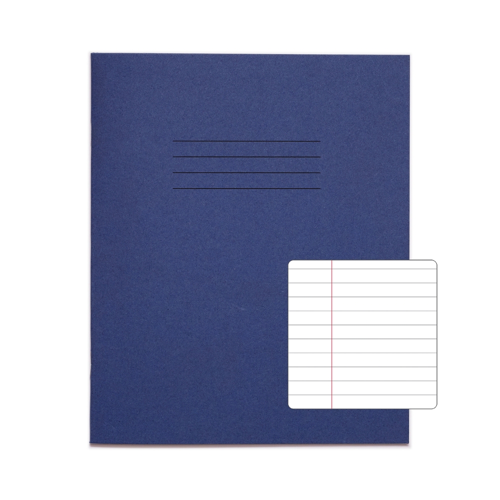 Exercise Book 48 Page 8 x 6.5 Ruled 8mm + Margin Dark Blue Cover