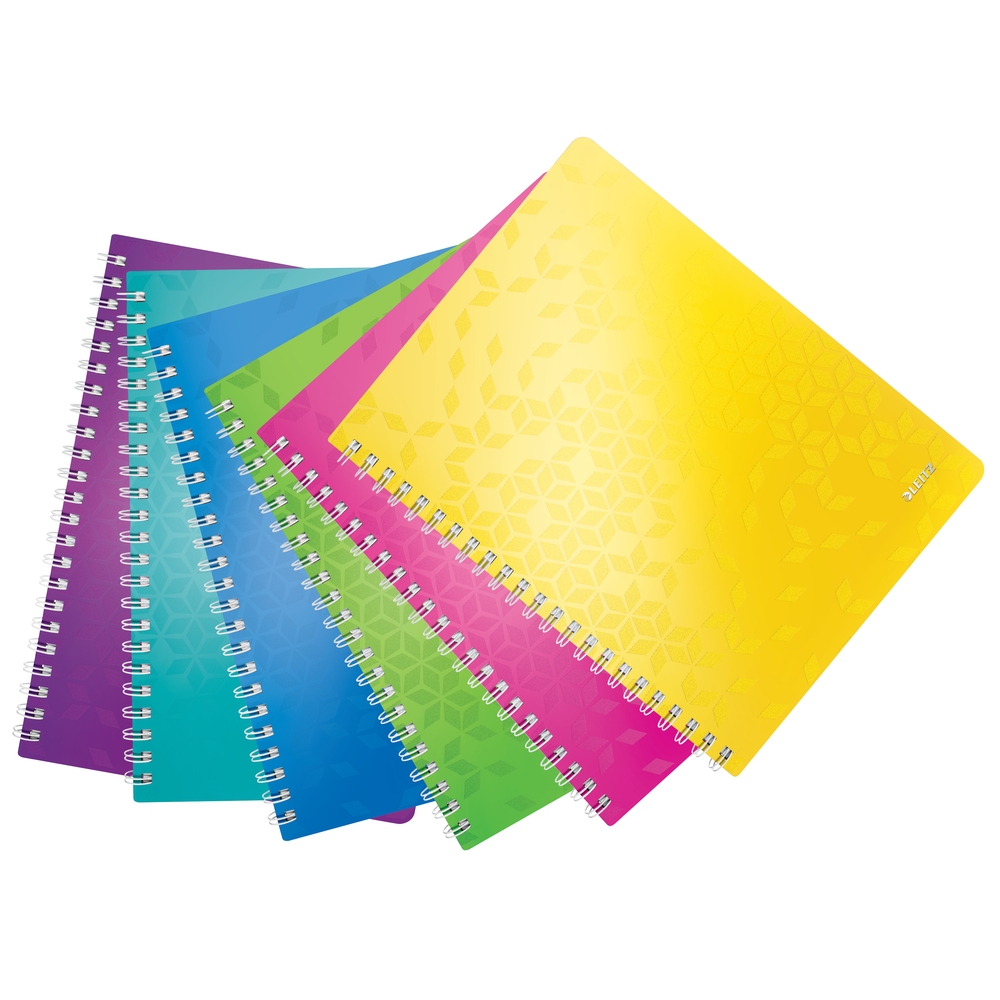 Leitz WOW Polypropylene Notebooks, A4+, Pack 6