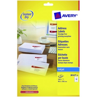 Avery Quick DRY White Inkjet Address Labels (14 Per Sheet)