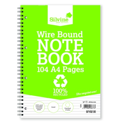 Silvine A4 Everyday Recycled Wirebound Notebook