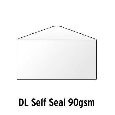 White Envelopes Self Seal DL 90gsm Box 1000
