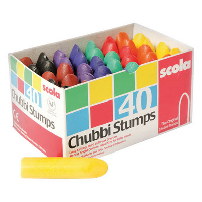 Coloured Chubby Crayons Assorted Pack 40