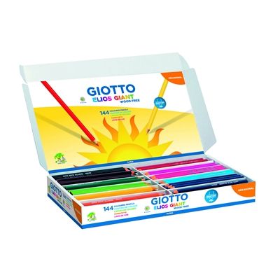 Giotto Elios Giants Wood-free Pencils Assorted Hexagonal Pack 144