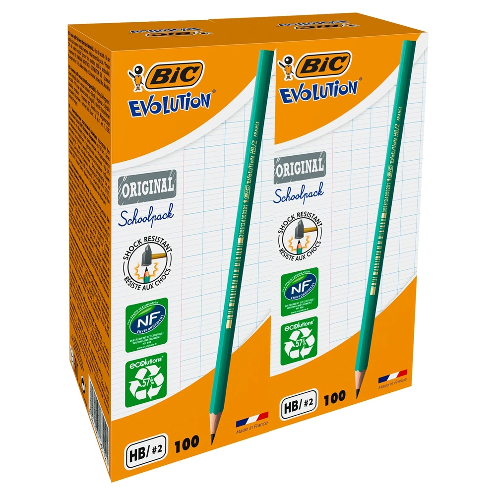 Bic Ecolution Graphite Pencils, HB, Box 200