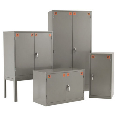 1 Shelf Hazardous Substance Cabinet 915x457x457mm Grey Each
