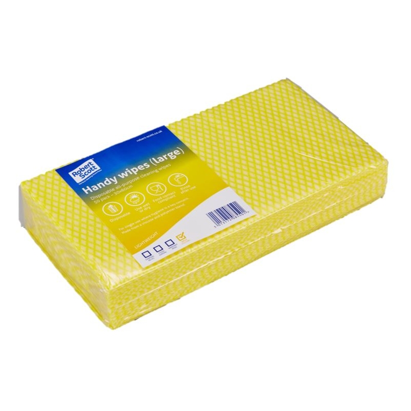 Disposable Wiping Cloth Lightweight Yellow Pack 50