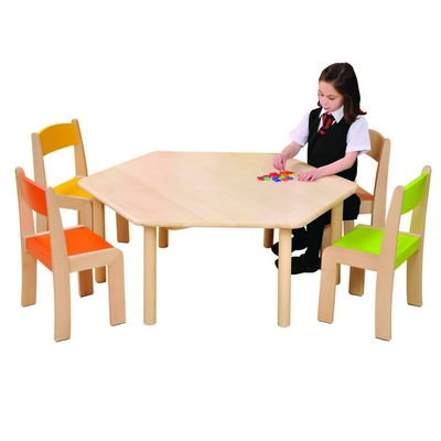 Natural Beechwood Hexagon Tables H590mm