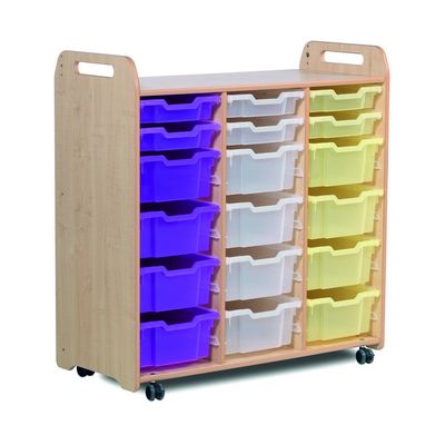 Tray Storage Unit 6 Shallow, 12 Deep Clear Trays