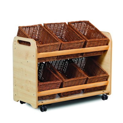 Tilt Tote Storage 6 Wicker Baskets