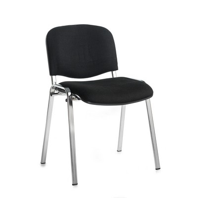 Stackable Meeting Chair Chrome Frame Black