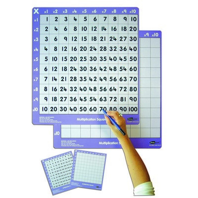 Drywipe Square (10x10 Multiplication) Teachers White/Orange Each