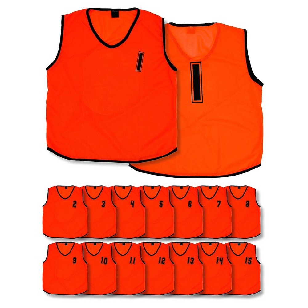 Mesh Numbered 1-15 Training Bibs, Yellow, Youths