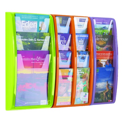 A4 6 Pocket Leaflet Dispenser Blue