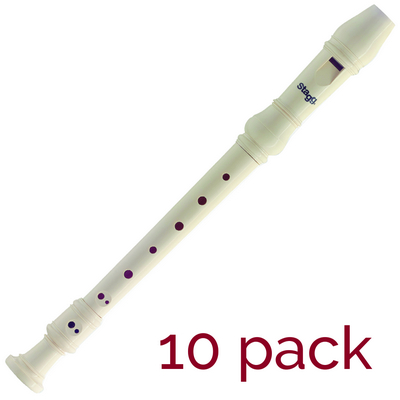 A-Star Descant Plastic Recorder Beige Pack 10